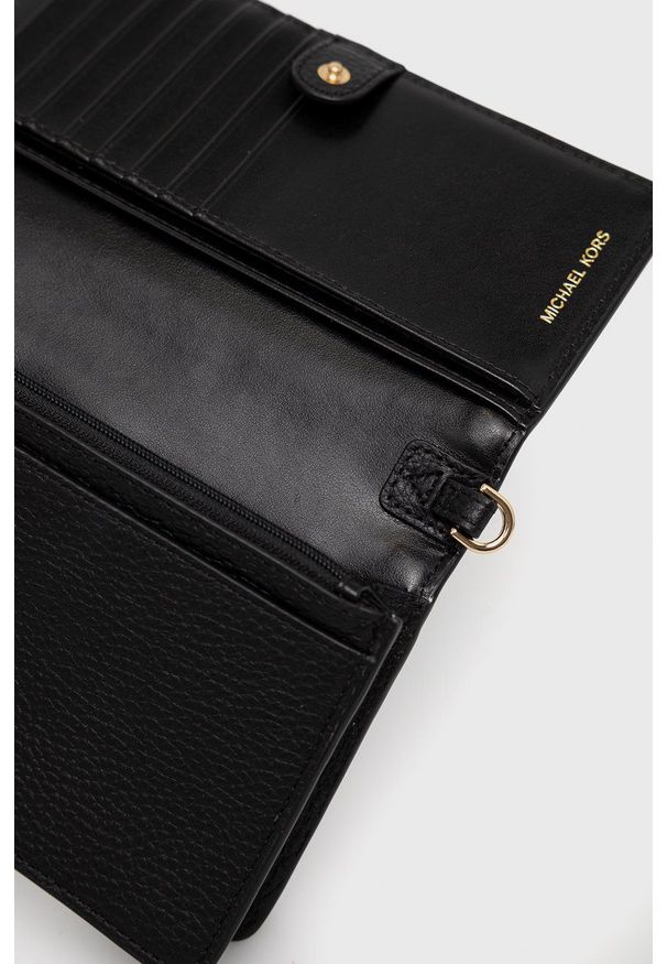 MICHAEL Michael Kors kopertówka skórzana kolor czarny. Kolor: czarny. Materiał: skórzane