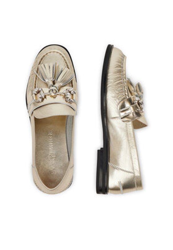 Eva Minge Loafersy PETUNIA-V1792-335-1 Złoty. Kolor: złoty. Materiał: skóra