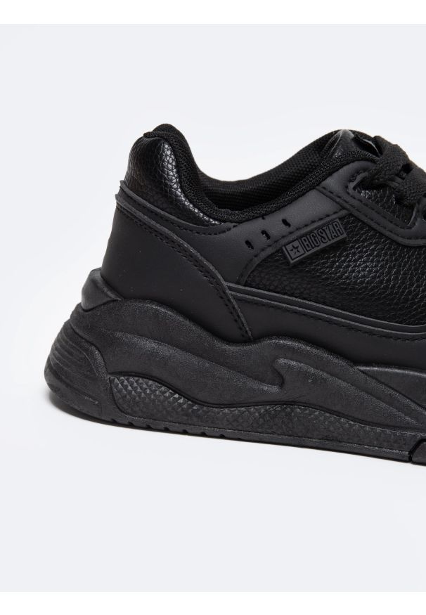 Big-Star - Sneakersy damskie sportowe czarne NN274666 906. Okazja: na co dzień. Kolor: czarny. Materiał: skóra ekologiczna