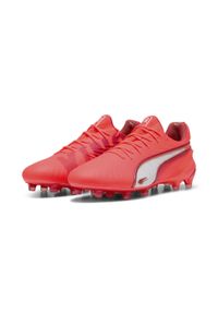 Puma - Buty piłkarskie KING ULTIMATE FG/AG PUMA Glowing Red White Fire. Kolor: biały, czerwony, wielokolorowy. Materiał: materiał, syntetyk. Sport: piłka nożna