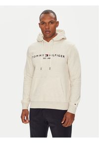TOMMY HILFIGER - Tommy Hilfiger Bluza Logo MW0MW11599 Beżowy Regular Fit. Kolor: beżowy. Materiał: syntetyk, bawełna #1