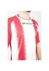 Givova Stripe Sport T-shirt Czerwono-Biały - Lekki i Oddychający. Kolor: czerwony, biały, wielokolorowy. Sport: piłka nożna