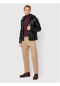 Trussardi Jeans - Trussardi Kurtka z imitacji skóry 52S00758 Czarny Regular Fit. Kolor: czarny. Materiał: syntetyk #4