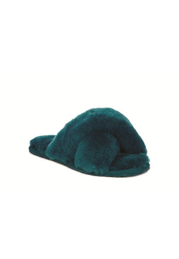 Niebieskie klapki emu w paski, eleganckie