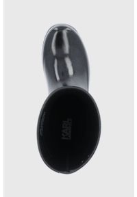 Karl Lagerfeld Kalosze KL47073.VDS damskie kolor czarny. Nosek buta: okrągły. Kolor: czarny. Materiał: materiał, guma. Wzór: gładki #5