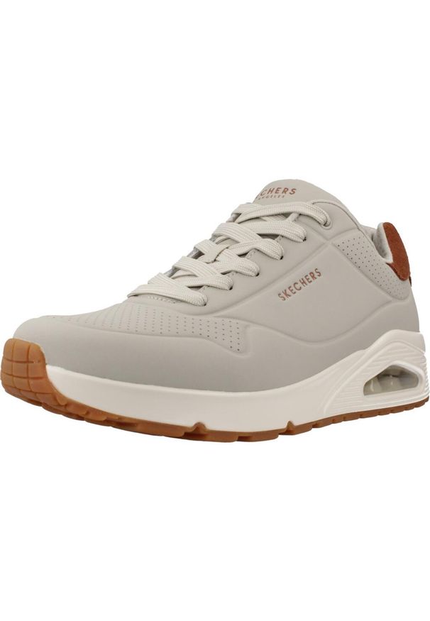 skechers - Sneakersy Skechers Uno. Kolor: szary. Materiał: syntetyk, materiał. Model: Skechers Sport. Sport: turystyka piesza