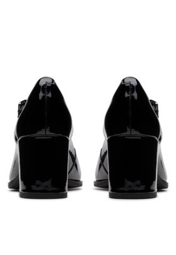 Clarks Półbuty Freva 55 Strap 26181337 Czarny. Kolor: czarny. Materiał: lakier, skóra