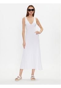 Emporio Armani Sukienka codzienna 262729 3R314 00010 Biały Regular Fit. Okazja: na co dzień. Kolor: biały. Materiał: wiskoza. Typ sukienki: proste. Styl: casual