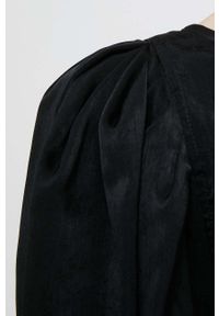 DKNY - Dkny bluzka damska kolor czarny gładka. Kolor: czarny. Materiał: materiał. Długość: krótkie. Wzór: gładki. Styl: klasyczny #3