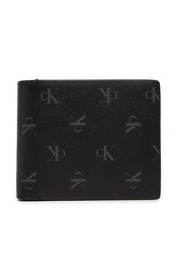 Calvin Klein Jeans Duży Portfel Męski Aop Bifold W/Coin K50K512586 Czarny. Kolor: czarny. Materiał: skóra