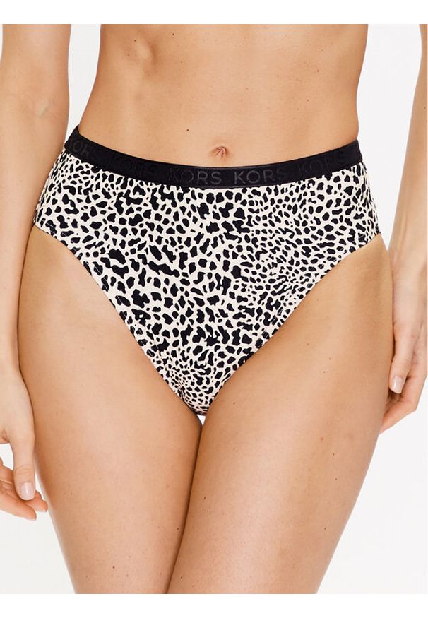 MICHAEL Michael Kors Dół od bikini Abstract Animal MM3K605 Beżowy. Kolor: beżowy. Materiał: syntetyk