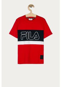 Fila - T-shirt dziecięcy 134-164 cm. Okazja: na co dzień. Kolor: czerwony. Materiał: bawełna, dzianina. Wzór: nadruk. Styl: casual #1