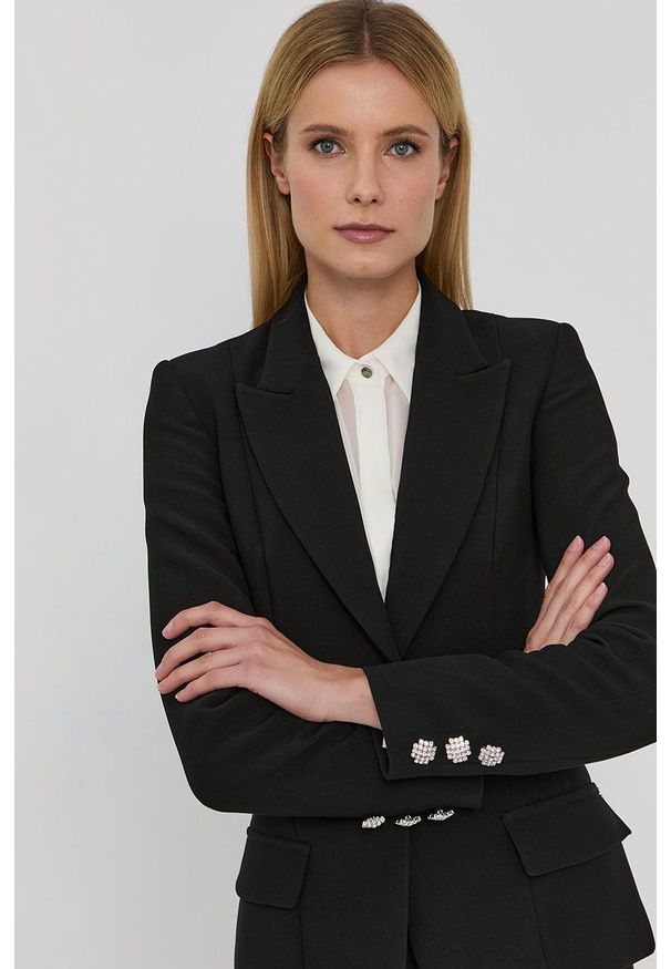 Nissa - NISSA - Marynarka. Okazja: na co dzień. Kolor: czarny. Styl: klasyczny, casual