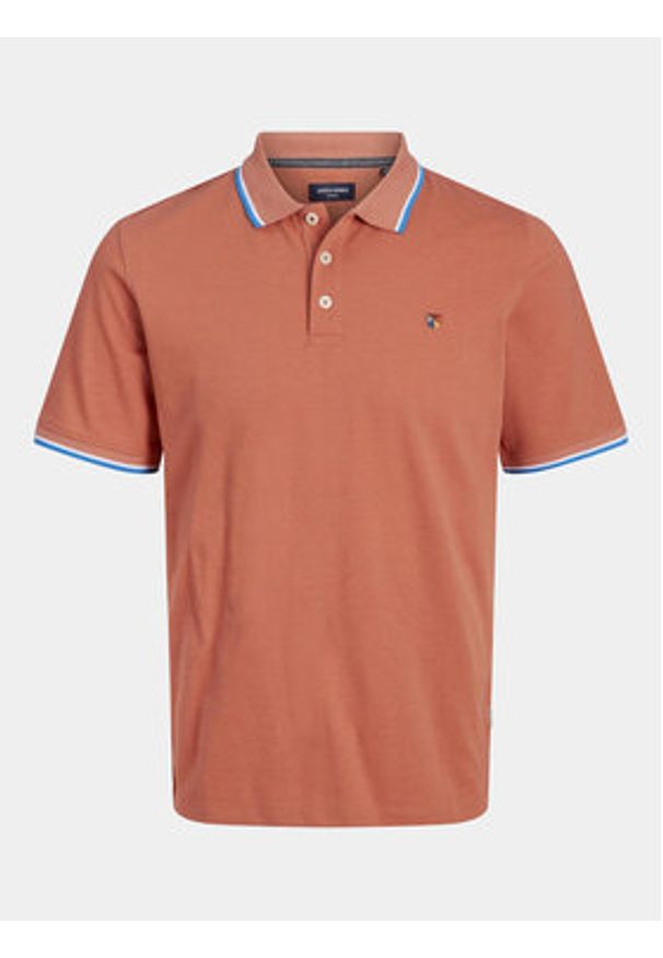 Jack & Jones Polo Bluwin 12169064 Pomarańczowy Regular Fit. Typ kołnierza: polo. Kolor: pomarańczowy. Materiał: bawełna, syntetyk