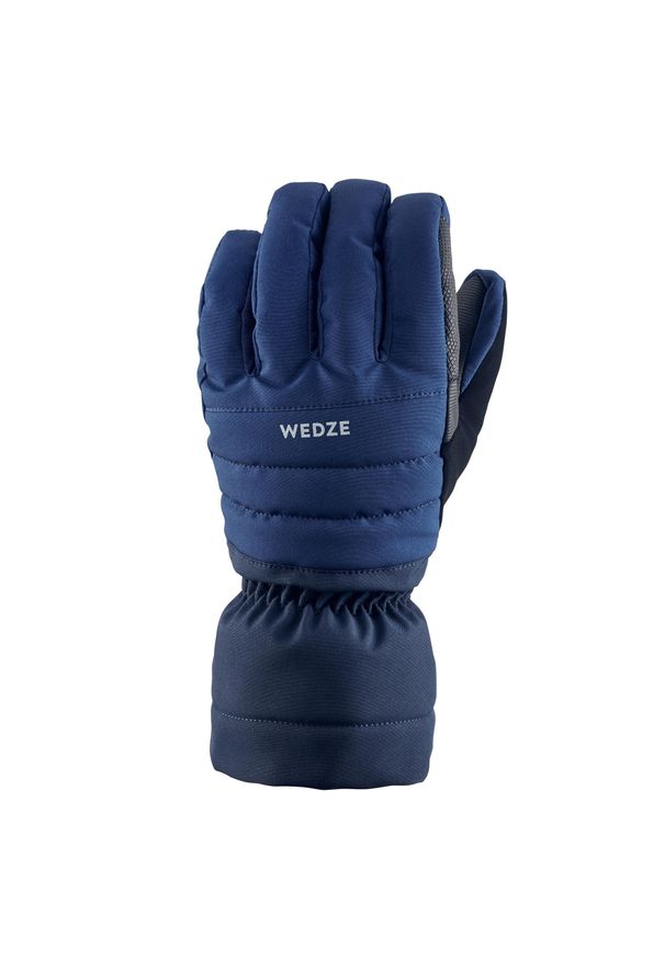 WEDZE - Rękawice narciarskie dla dorosłych Wedze 500. Kolor: niebieski. Materiał: futro, tkanina, materiał. Sezon: zima. Sport: narciarstwo