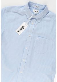 Wrangler - KOSZULA MĘSKA KRÓTKI RĘKAW WRANGLER SS 1 PKT SHIRT CHAMBRAY BLUE W58604MUV. Kolor: niebieski. Materiał: materiał. Długość rękawa: krótki rękaw. Długość: krótkie #5