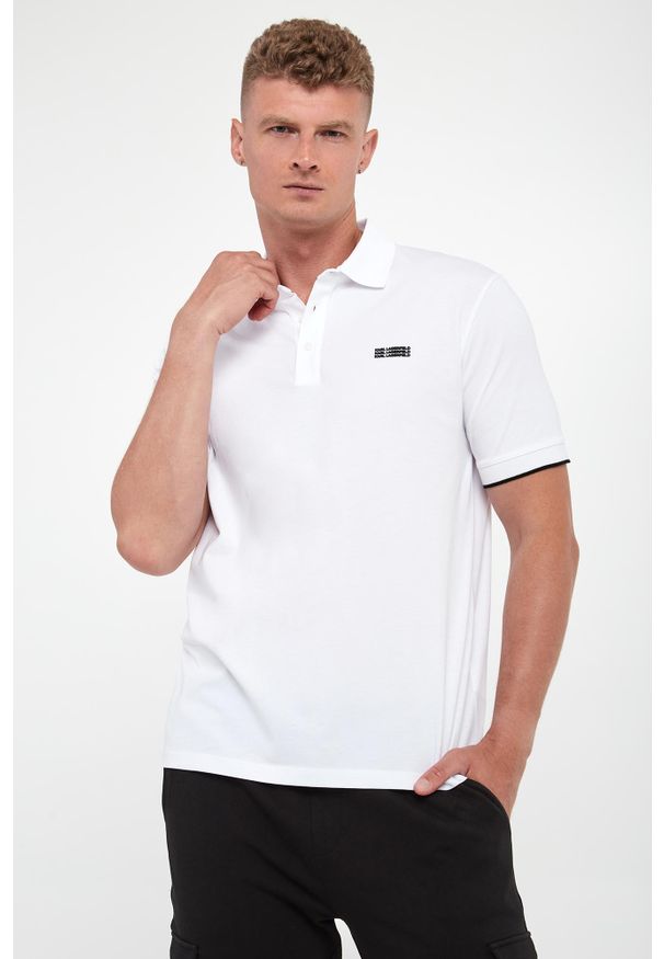 Karl Lagerfeld - Polo męskie z logo KARL LAGERFELD. Typ kołnierza: polo