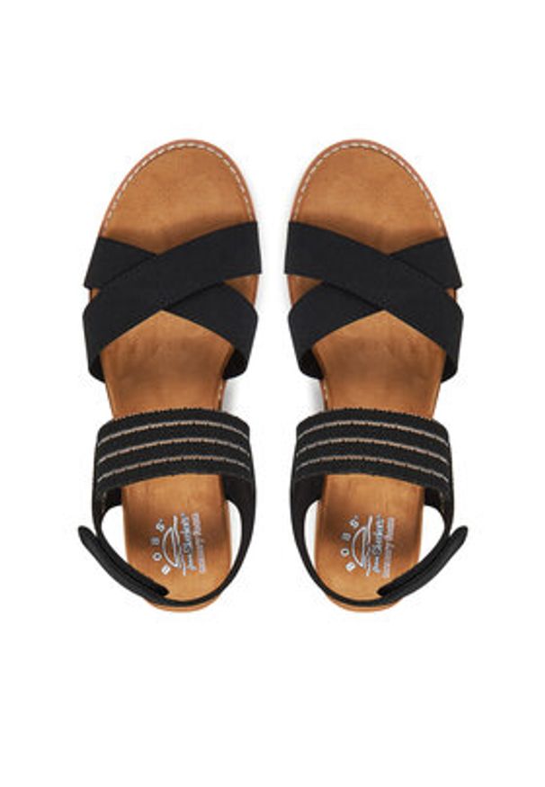 skechers - Skechers Sandały BOBS Desert Kiss-Shore Enough 114130/BLK Czarny. Kolor: czarny. Materiał: materiał