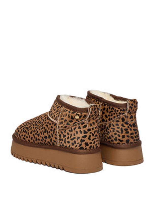 Eva Minge Śniegowce EO-WENDY-TS6305-01 Brązowy. Kolor: brązowy. Materiał: skóra