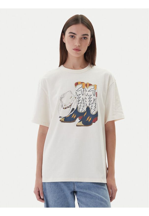 Levi's® T-Shirt Graphic Tabor 001MX-0007 Écru Regular Fit. Materiał: bawełna