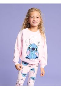 Sinsay - Bluza Stitch - różowy. Kolor: różowy. Wzór: nadruk