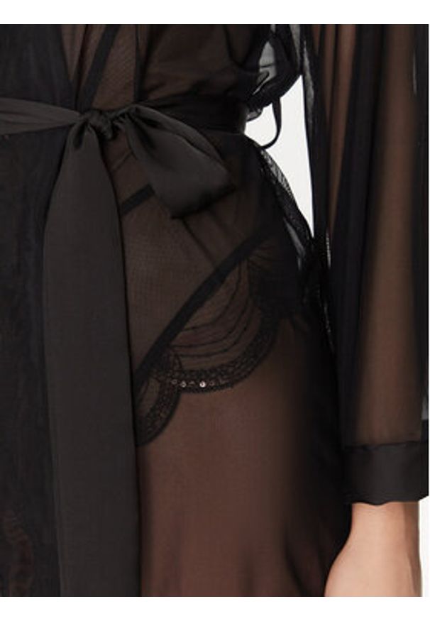 Hunkemöller Szlafrok Maxime 301490 Czarny. Kolor: czarny. Materiał: syntetyk