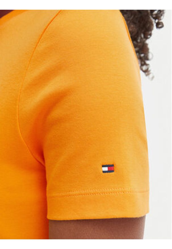 TOMMY HILFIGER - Tommy Hilfiger Sukienka codzienna WW0WW50825 Pomarańczowy Regular Fit. Okazja: na co dzień. Kolor: pomarańczowy. Materiał: bawełna. Typ sukienki: proste. Styl: casual
