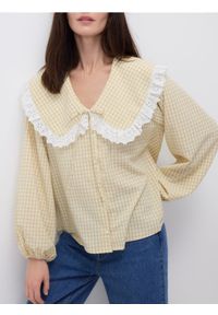 Reserved - Koszula z ozdobnym kołnierzem - wielobarwny. Materiał: tkanina #1