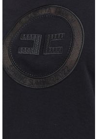 Elisabetta Franchi bluza damska kolor czarny z kapturem z aplikacją. Typ kołnierza: kaptur. Kolor: czarny. Materiał: dzianina. Wzór: aplikacja #2