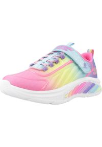 skechers - Kapcie SKECHERS RAINBOW CRUISERS Wielokolorowy. Kolor: różowy. Materiał: syntetyk, tkanina. Model: Skechers Sport. Sport: turystyka piesza