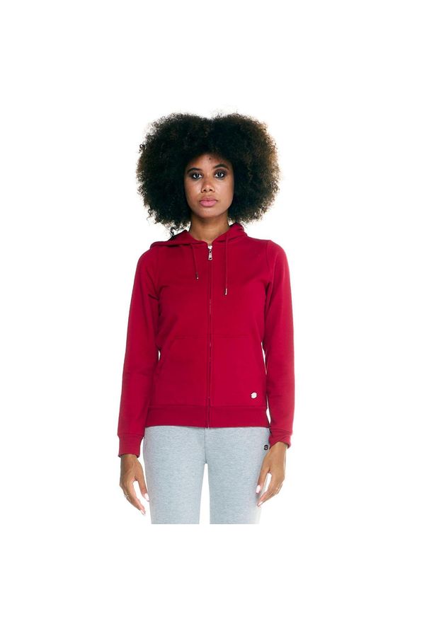 LEONE 1947 APPAREL - Damska bluza Leone z kapturem Basic zapinanym na zamek na całej długości. Typ kołnierza: kaptur. Kolor: czerwony, brązowy, wielokolorowy. Materiał: tkanina. Sport: fitness