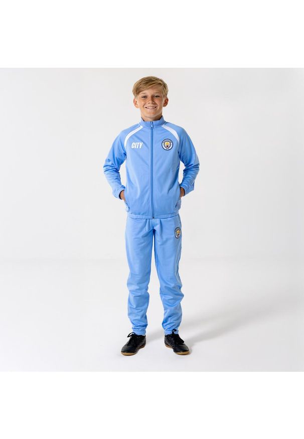 MANCHESTER CITY - Dres treningowy Manchester City dla dzieci 25/26 - Niebieski. Kolor: biały, niebieski, wielokolorowy. Materiał: dresówka. Styl: sportowy