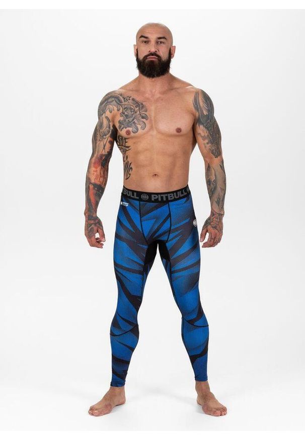 PITBULL - Legginsy dla dorosłych techniczne sportowe Dot Camo II. Kolor: czarny, niebieski, wielokolorowy