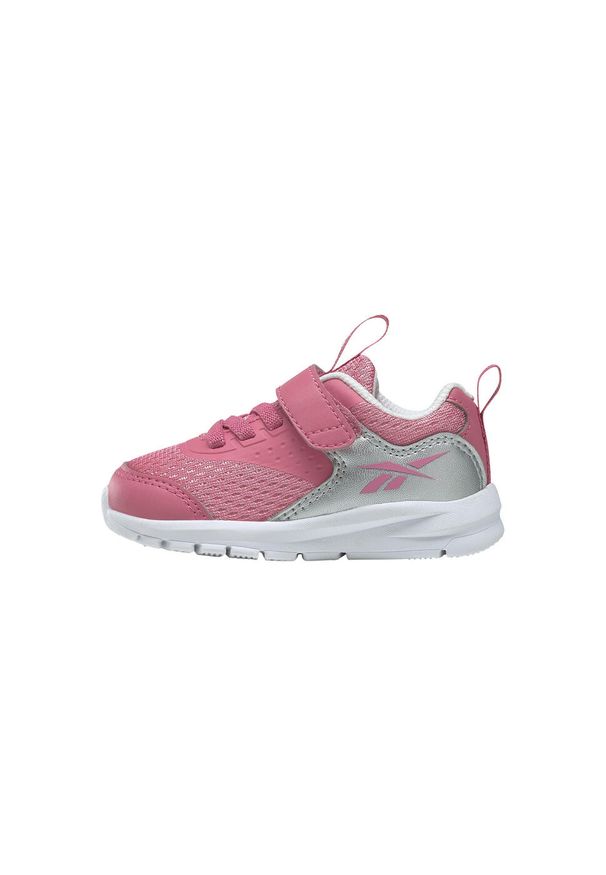 Reebok - Buty na co dzień dziecięce REEBOK RUSH RUNNER na rzepy. Okazja: na co dzień. Zapięcie: rzepy. Kolor: biały, wielokolorowy, różowy, szary. Materiał: materiał, syntetyk, tkanina. Szerokość cholewki: normalna. Sport: turystyka piesza