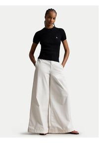 Polo Ralph Lauren Sweter 211971873506 Czarny Slim Fit. Typ kołnierza: polo. Kolor: czarny. Materiał: bawełna #4