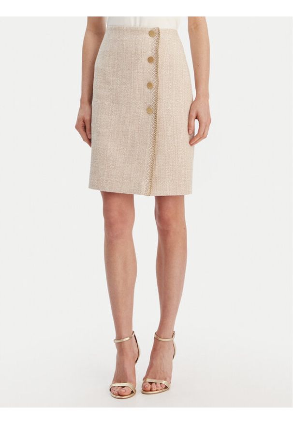 Luisa Spagnoli Spódnica ołówkowa Tanzania 543169 Beżowy Regular Fit. Kolor: beżowy. Materiał: bawełna
