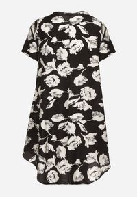Born2be - Czarna Pudełkowa Wiskozowa Sukienka ze Wzorem Kwiatów Aranessa. Okazja: na co dzień. Kolor: czarny. Materiał: wiskoza. Wzór: kwiaty. Typ sukienki: proste. Styl: casual, elegancki, boho, klasyczny #7