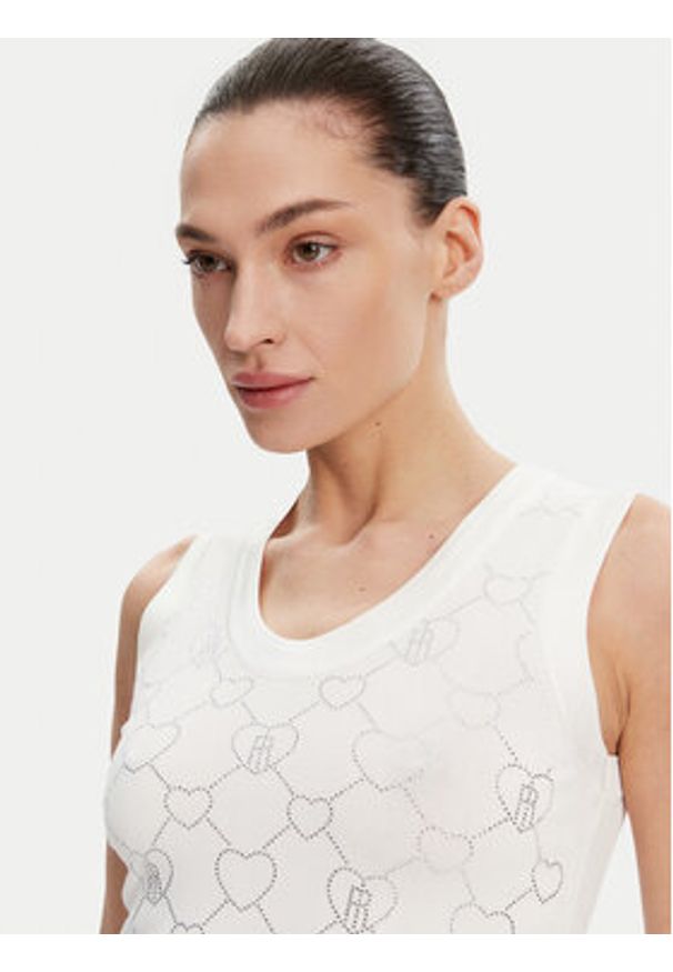 Fracomina Top FR25ST4003K414R9 Écru Regular Fit. Materiał: syntetyk