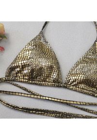 Intica - bikini z wzorem zwierzęcym odporne na chlor i słoną wodę Lenke. Kolor: złoty. Materiał: materiał. Wzór: motyw zwierzęcy #4