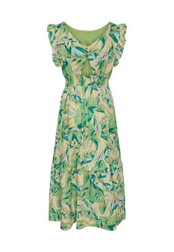 YAS Sukienka 26030005 Zielony Regular Fit. Kolor: zielony. Materiał: len, wiskoza