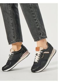 Pepe Jeans Sneakersy London Street W PLS40007 Czarny. Kolor: czarny. Materiał: skóra