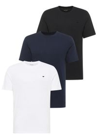 3 Pak T-Shirt Mustang Style Alex Biała Granatowa Czarna Logo Haft. Kolor: czarny, niebieski, wielokolorowy, biały. Wzór: haft #1