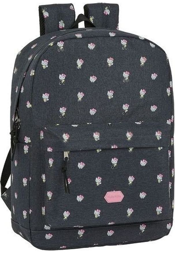 Szary plecak na laptopa Hello Kitty z motywem z bajki
