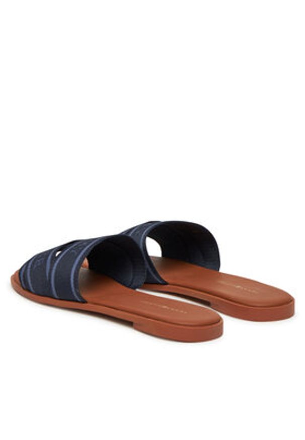 TOMMY HILFIGER - Tommy Hilfiger Klapki Webbing Mule FW0FW08421 Granatowy. Kolor: niebieski. Materiał: materiał