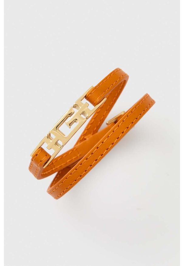 Guess bransoletka skórzana damska. Kolor: pomarańczowy