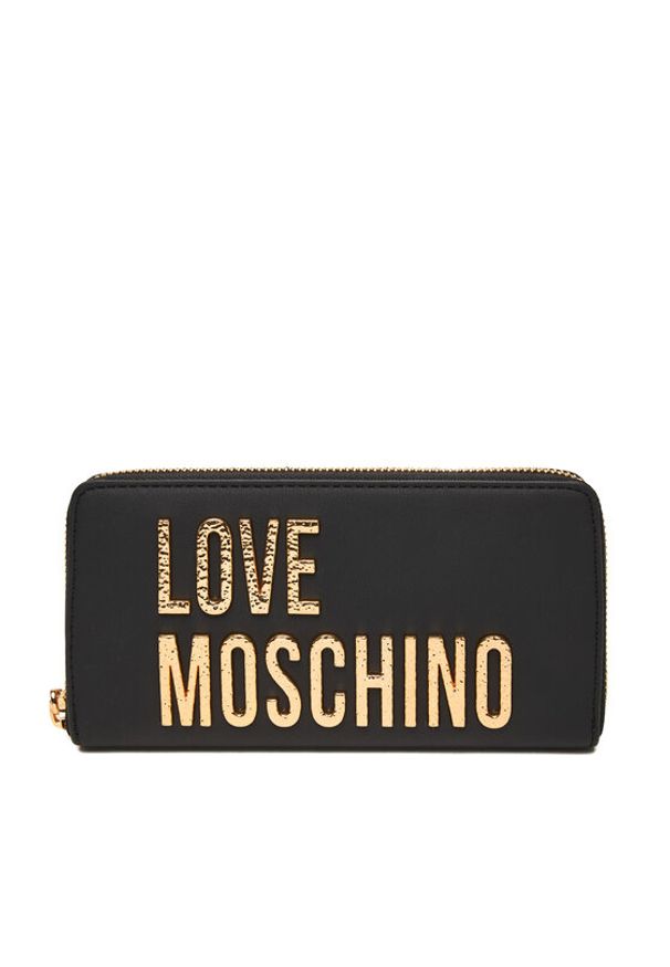 Love Moschino - LOVE MOSCHINO Duży Portfel Damski JC5692PP0NKD000A Czarny. Kolor: czarny. Materiał: skóra