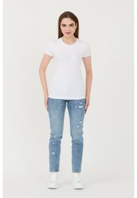 Guess - GUESS Biały damski t-shirt Sangallo Tee, Rozmiar M. Kolor: biały #5