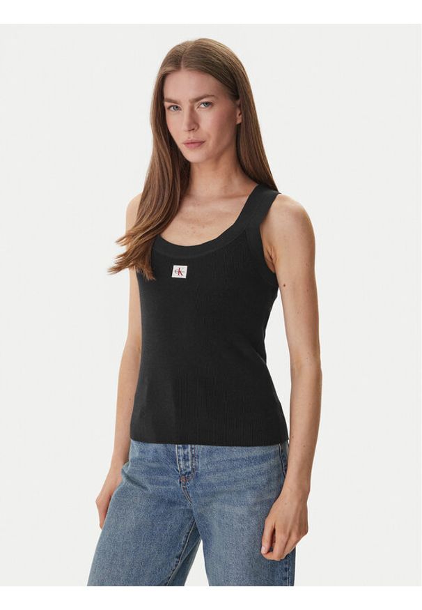 Calvin Klein Jeans T-Shirt LV047F355G Czarny. Kolor: czarny. Materiał: bawełna