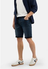 Volcano - Szorty jeansowe, Comfort Fit, E-MEAR. Kolor: niebieski. Materiał: jeans. Długość: krótkie. Wzór: aplikacja