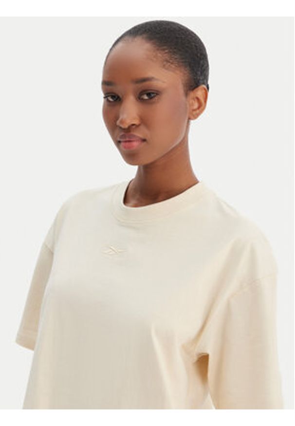 Reebok T-Shirt Reebok x Ewa Chodakowska Anka RK25611CCW Beżowy Relaxed Fit. Kolor: beżowy. Materiał: bawełna